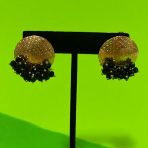 Mini Noir Bead Drop Studs